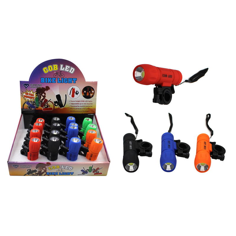 DIAMOND VISIONS - Diamond Visions Bicycle LED Flashlight Plastic 1 pk - Case of 16
