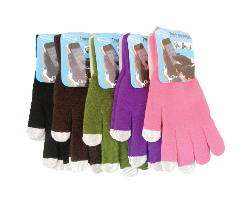 DIAMOND VISIONS - Diamond Visions One Size Fits All Acrylic Texting Assorted Gloves - Case of 48