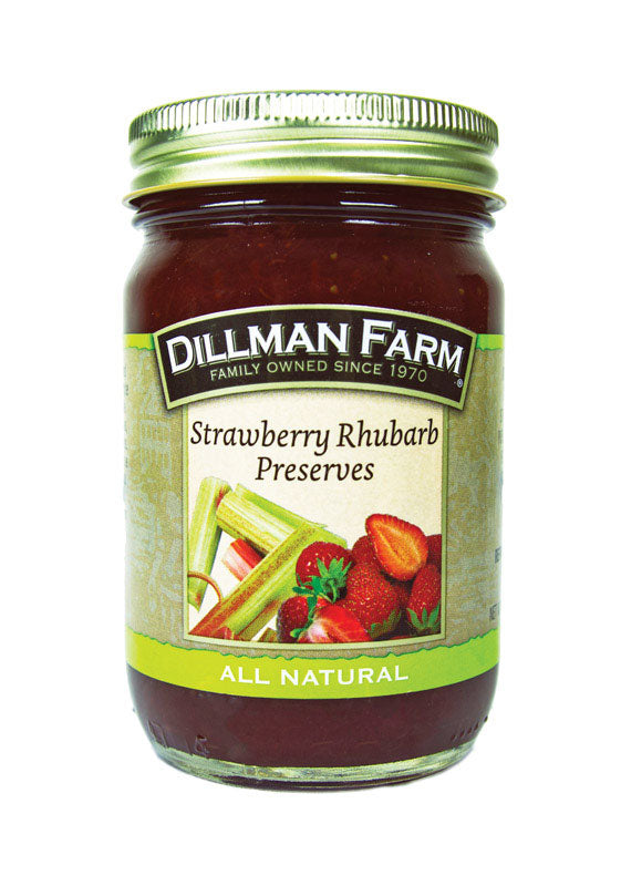 DILLMAN FARM - Dillman Farm All Natural Strawberry Rhubarb Preserves 16 oz Jar - Case of 6