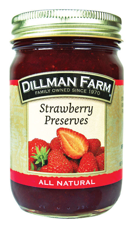 DILLMAN FARM - Dillman Farm All Natural Strawberry Preserves 16 oz Jar - Case of 6