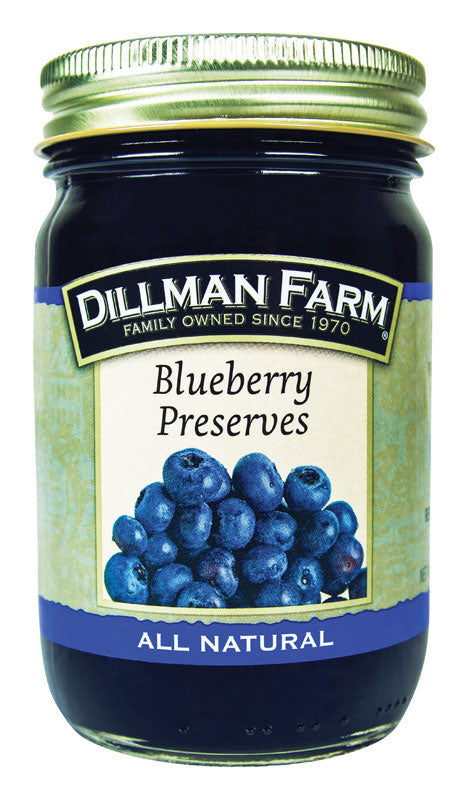 DILLMAN FARM - Dillman Farm All Natural Blueberry Preserves 16 oz Jar - Case of 6