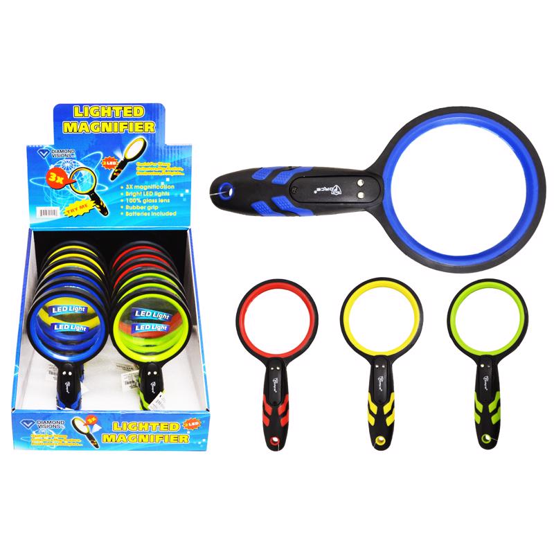 DIAMOND VISIONS - Diamond Visions Round 3 Times LED Magnifying Glass - Case of 12