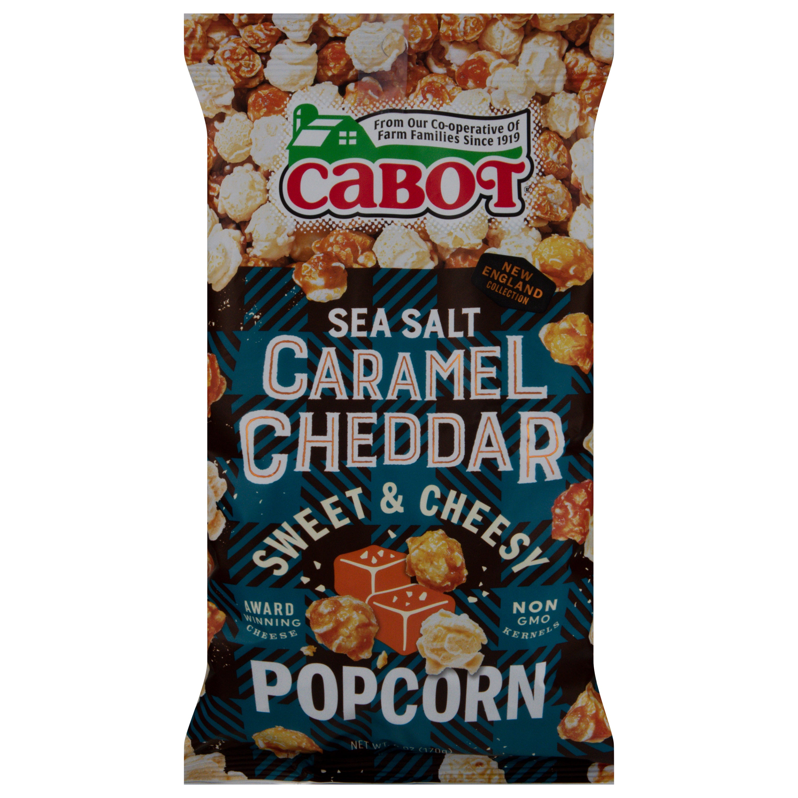 Cabot Sea Salt Sweet & Cheesy Caramel Cheddar Popcorn 6 oz - Case of 6