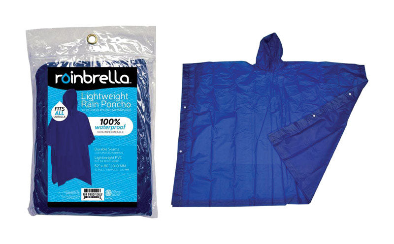 RAINBRELLA - Rainbrella Blue PVC Rain Poncho One Size Fits All