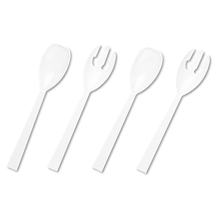 Tablemate - Table Set Plastic Serving Forks and Spoons, White, 24 Forks, 24 Spoons per Pack
