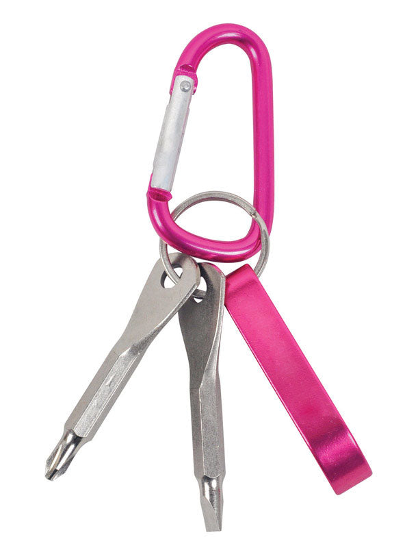 HOME PLUS - Home Plus Aluminum Pink Carabiner Key Chain - Case of 12