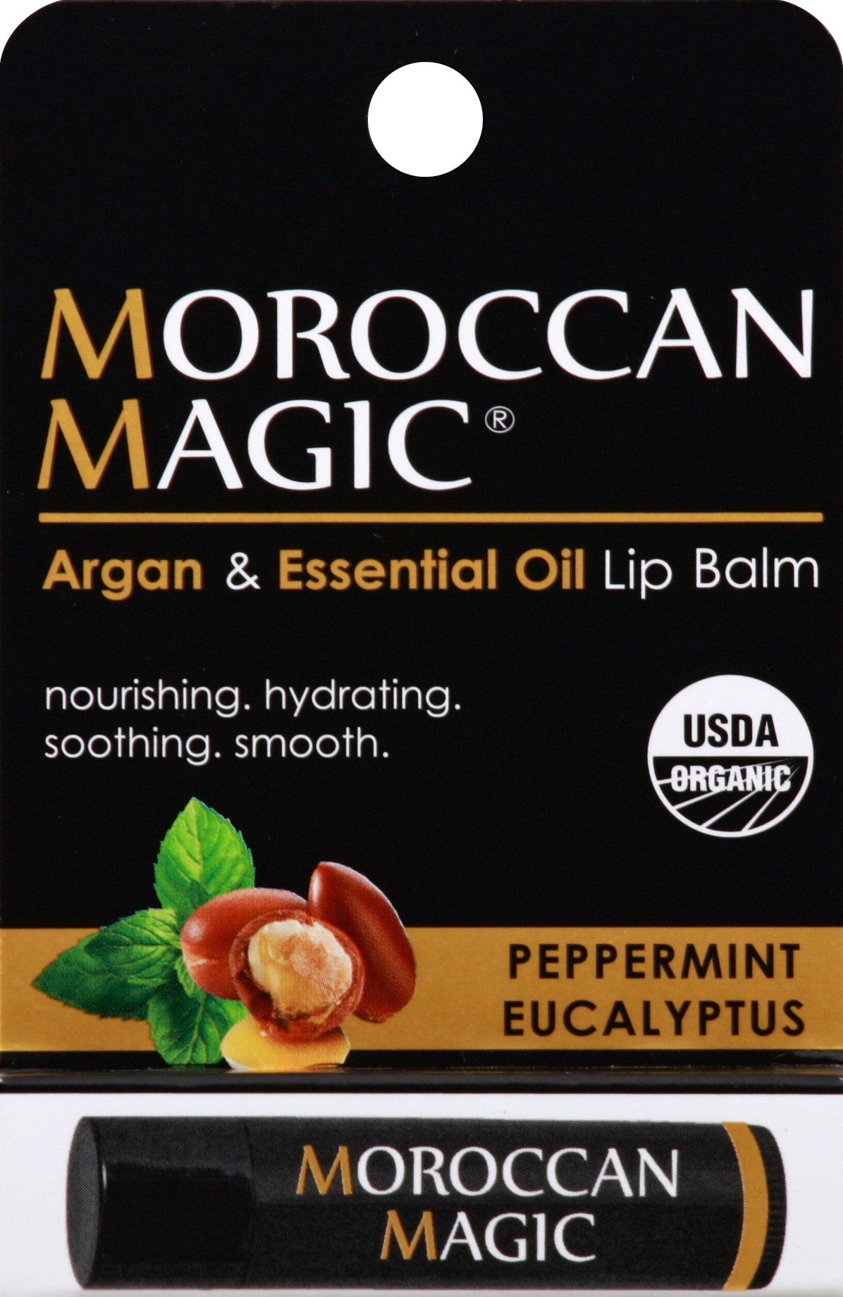 Moroccan Magic Lip Balm Argan Oil Peppermint Eucalyptus - Pack of 6 - 0.15 oz