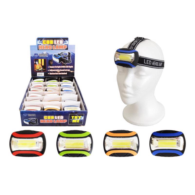 DIAMOND VISIONS - Diamond Visions 200 lm Assorted LED COB LED Head Lamp AAA Battery - Case of 18