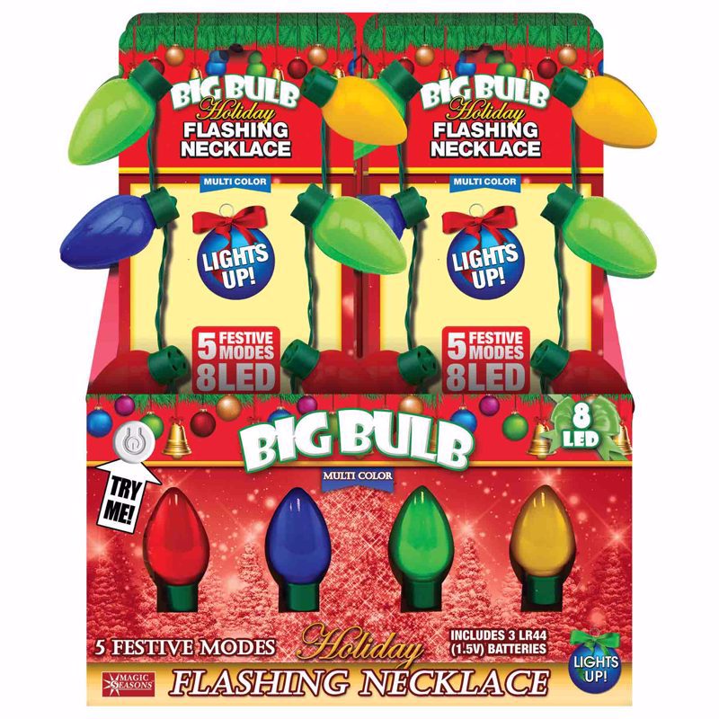 MAGIC SEASONS - Magic Seasons Scorpion Master 10 in. Big Bulb Flashing Necklace 1 pk - Case of 12