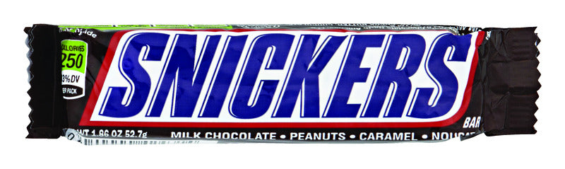 SNICKERS - Snickers Milk Chocolate, Peanuts, Caramel and Nougat Candy Bar 1.86 oz - Case of 48