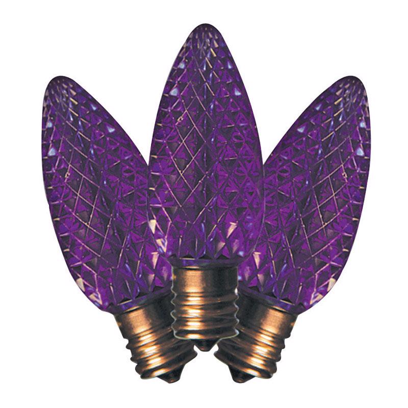 HOLIDAY BRIGHT LIGHTS - Holiday Bright Lights LED C9 Purple 25 ct Replacement Christmas Light Bulbs