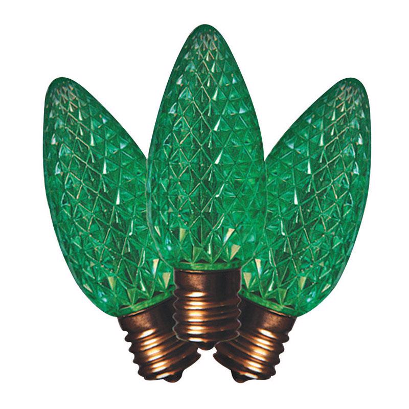 HOLIDAY BRIGHT LIGHTS - Holiday Bright Lights LED C9 Green 25 ct Replacement Christmas Light Bulbs [BU25LEDFC9-TGRA]