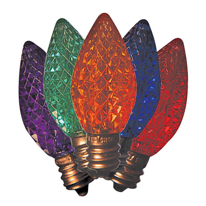 HOLIDAY BRIGHT LIGHTS - Holiday Bright Lights LED C7 Multicolored 25 ct Replacement Christmas Light Bulbs [BU25LEDFC7-TMUA]