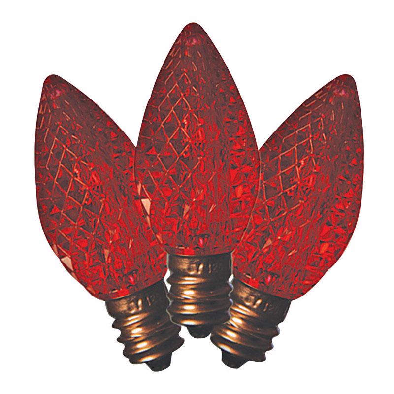 HOLIDAY BRIGHT LIGHTS - Holiday Bright Lights LED C7 Red 25 ct Replacement Christmas Light Bulbs [BU25LEDFC7-TRDA]