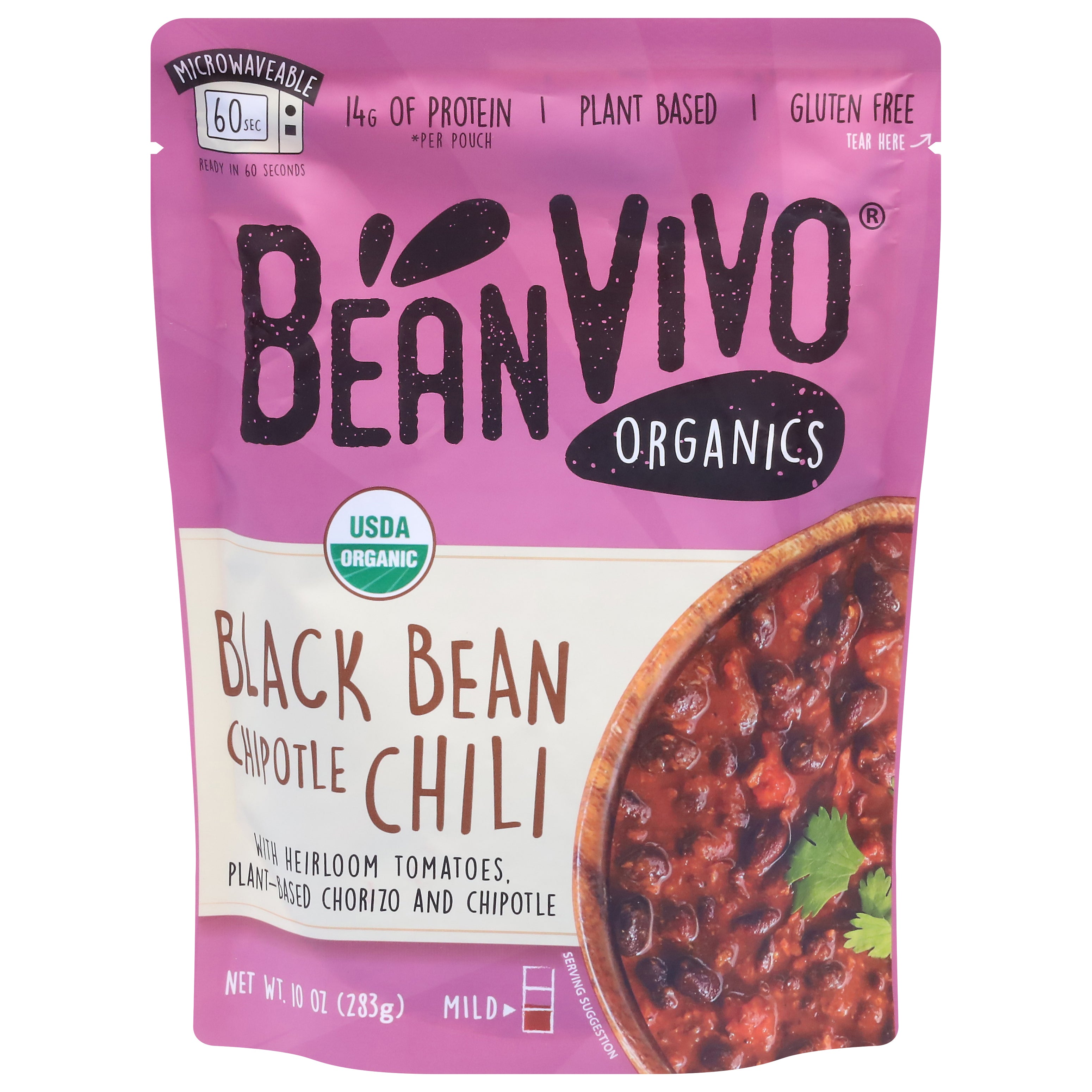 BeanVivo Organics Mild Chipotle Chili Black Bean 10 oz - Case of 6