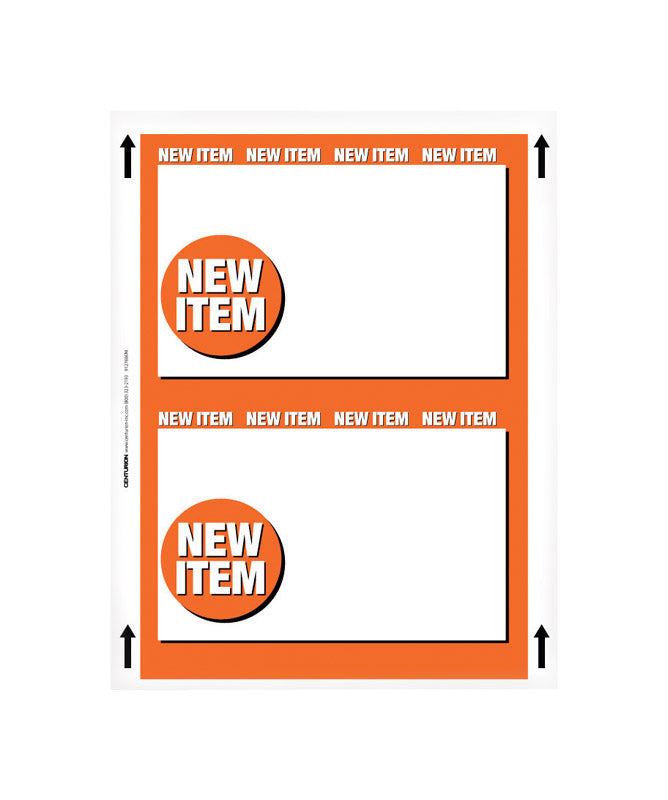 CENTURION - 11 in. H X 8.5 in. W New Item Sign Polyethylene [7062390]