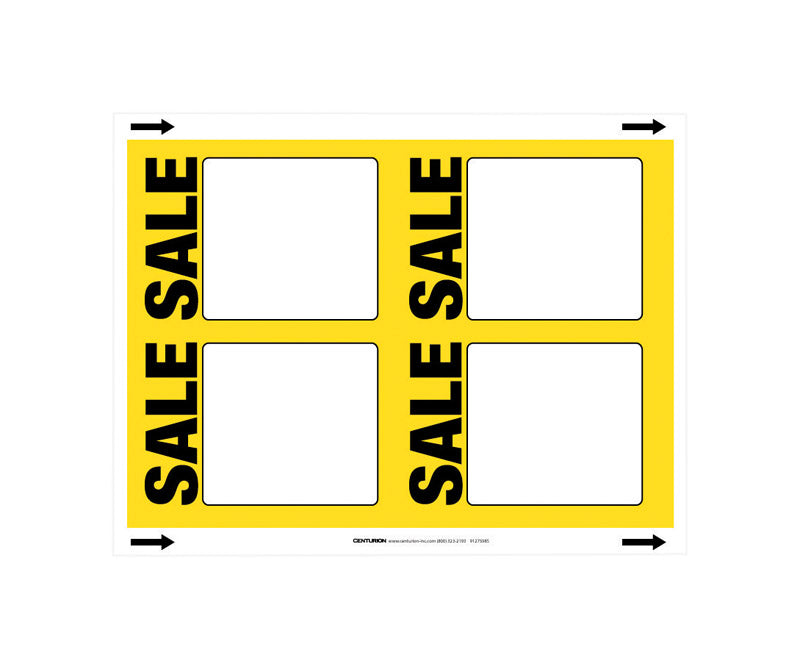 CENTURION - 11 in. H X 8.5 in. W Sale Sign Card Stock [7064500]