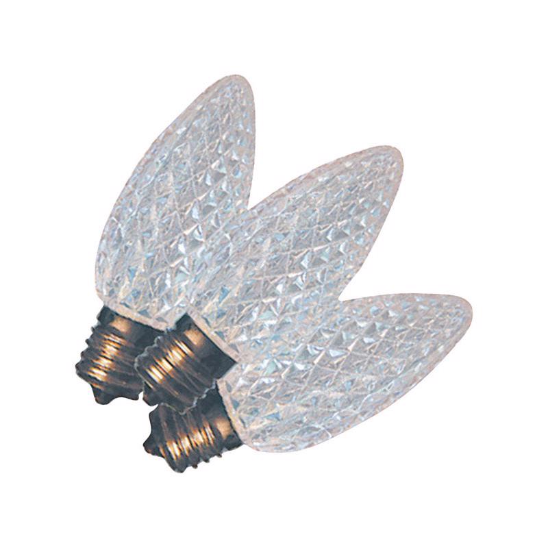 HOLIDAY BRIGHT LIGHTS - Holiday Bright Lights LED C9 Cool White 25 ct Replacement Christmas Light Bulbs [BU25LEDFC9-TCWA]