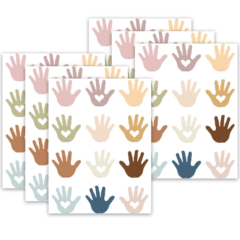 TEACHER CREATED RESOURCES - Everyone is Welcome Helping Hands Mini Accents, 36 Per Pack, 6 Packs