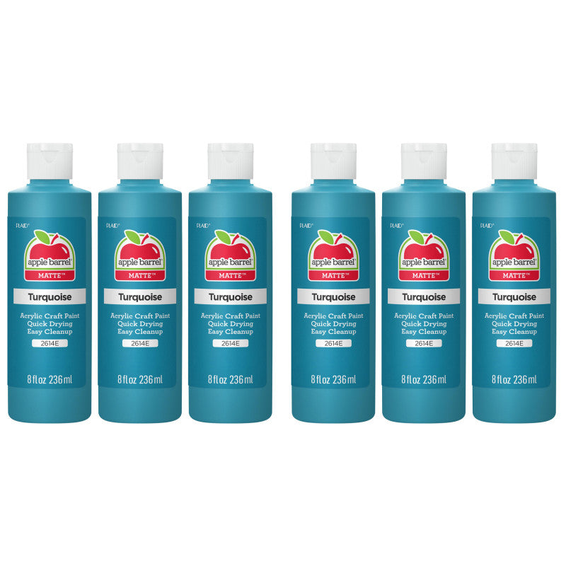 Acrylic Paint Matte, 8oz., Turquoise, Pack of 6