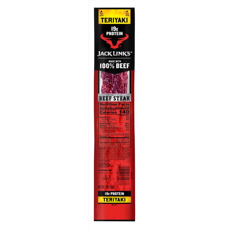 JACK LINK'S - Jack Link's Jumbo Teriyaki Beef Steak 2 oz Packet - Case of 12