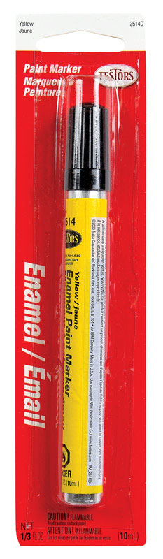 TESTORS - Testors Gloss Yellow Enamel Paint Marker 0.3 oz - Case of 6