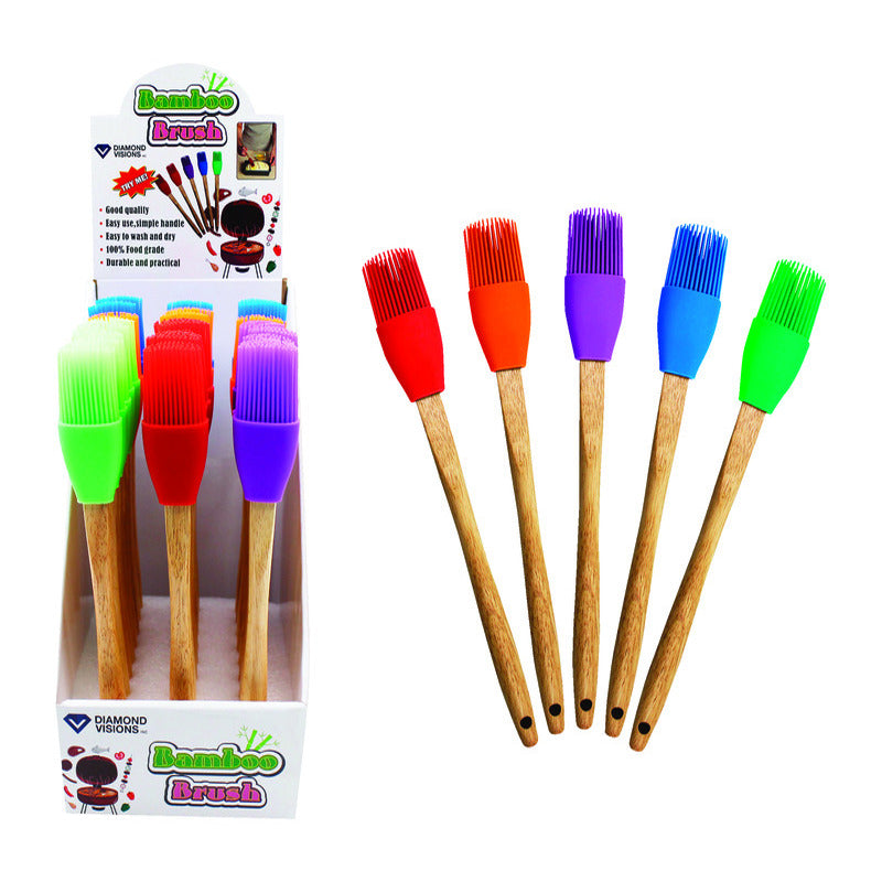 HOME PLUS - Home Plus Assorted Bamboo/Silicone Basting Brush - Case of 24
