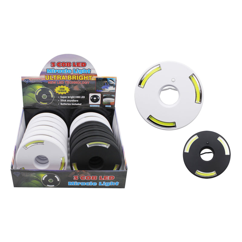 DIAMOND VISIONS - Diamond Visions 3 COB 200 lm Assorted High Performance LED Miracle Light AA Battery - Case of 12