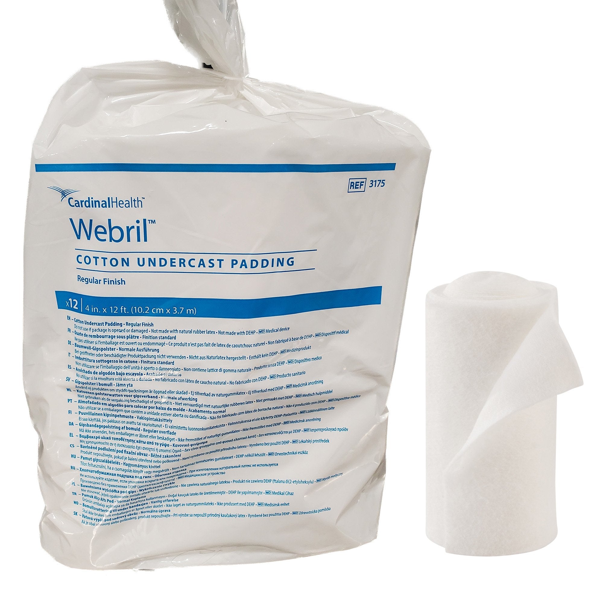 Cardinal - Cast Padding Undercast Webril™ 4 Inch X 4 Yard Cotton NonSterile [12/BG]