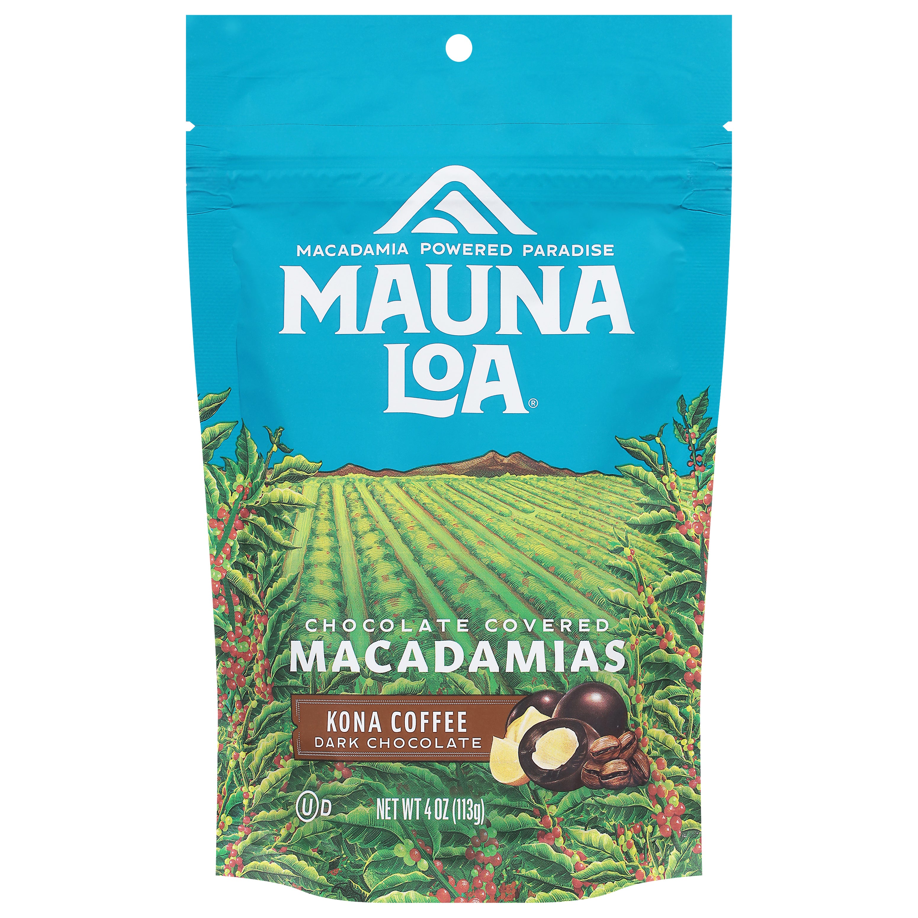 Mauna Loa Chocolate Covered Kona Coffee Dark Chocolate Macadamias 4 oz - Case of 6