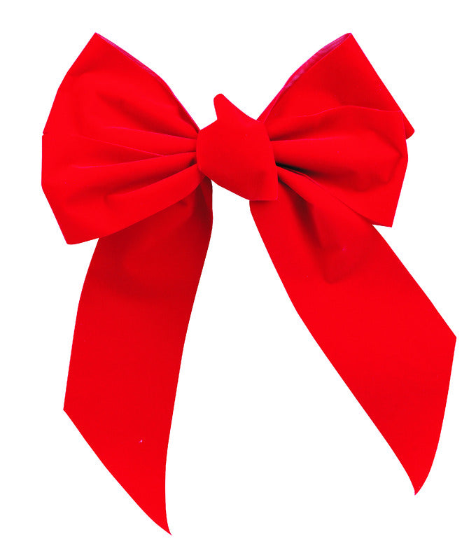 HOLIDAY TRIMS - Holiday Trims Red 5 Loop Christmas Bow 10 in. - Case of 12