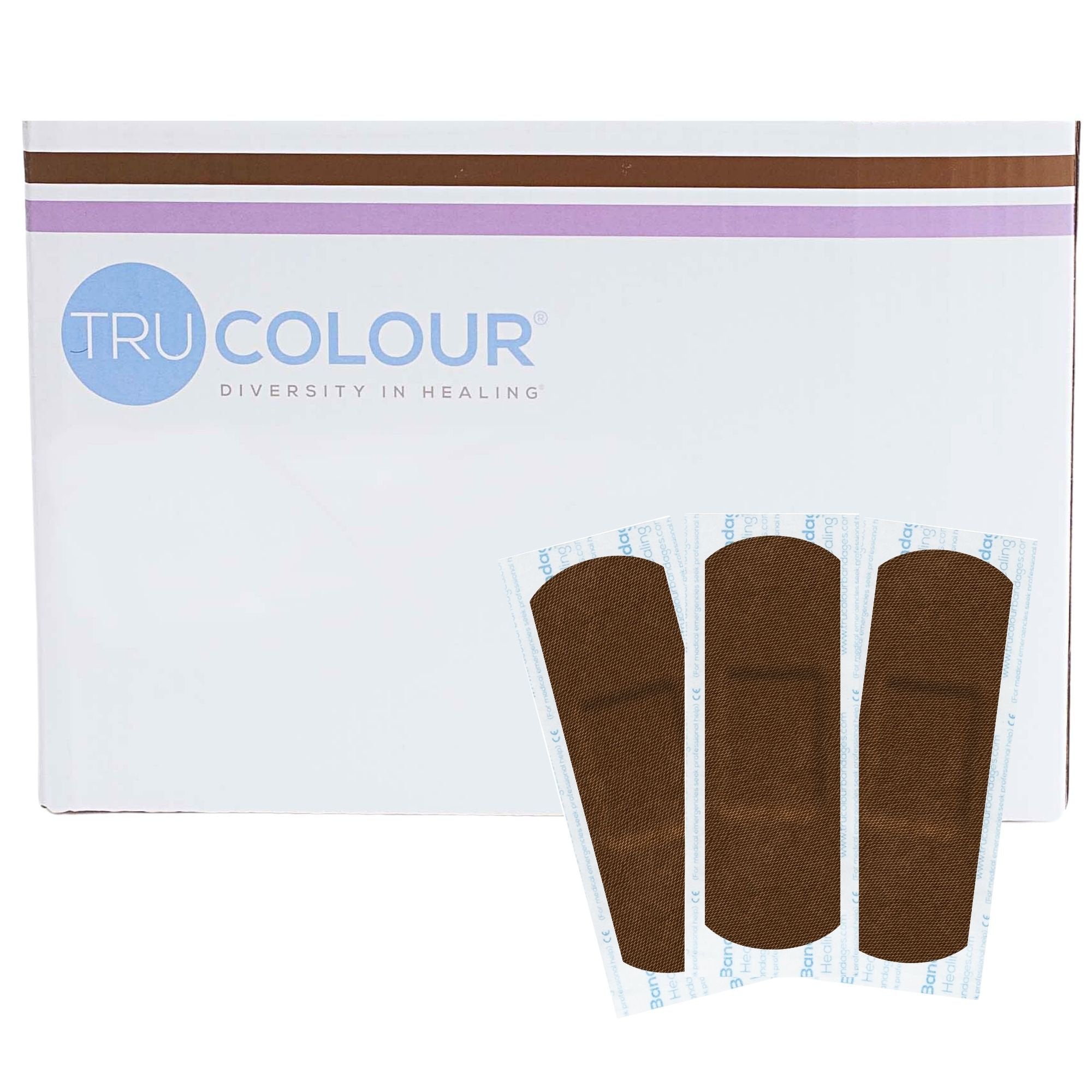 Tru-Colour Products LLC - Adhesive Strip Tru-Colour® 1 X 3 Inch Fabric Rectangle Dark Brown Sterile [1500/BX]