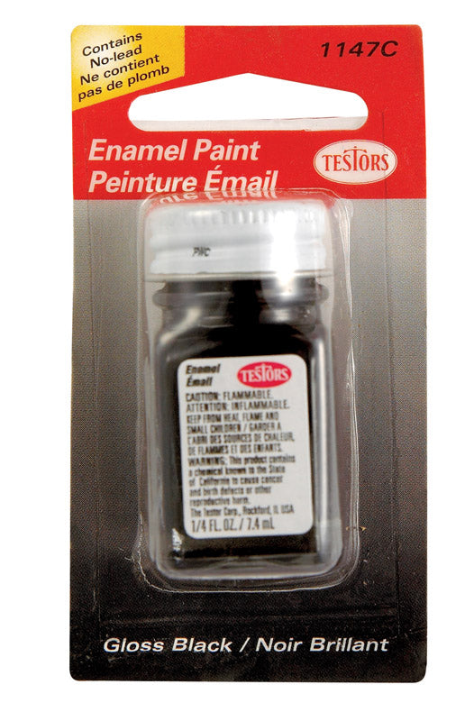 TESTORS - Testors Gloss Black Hobby Paint 0.25 oz - Case of 6
