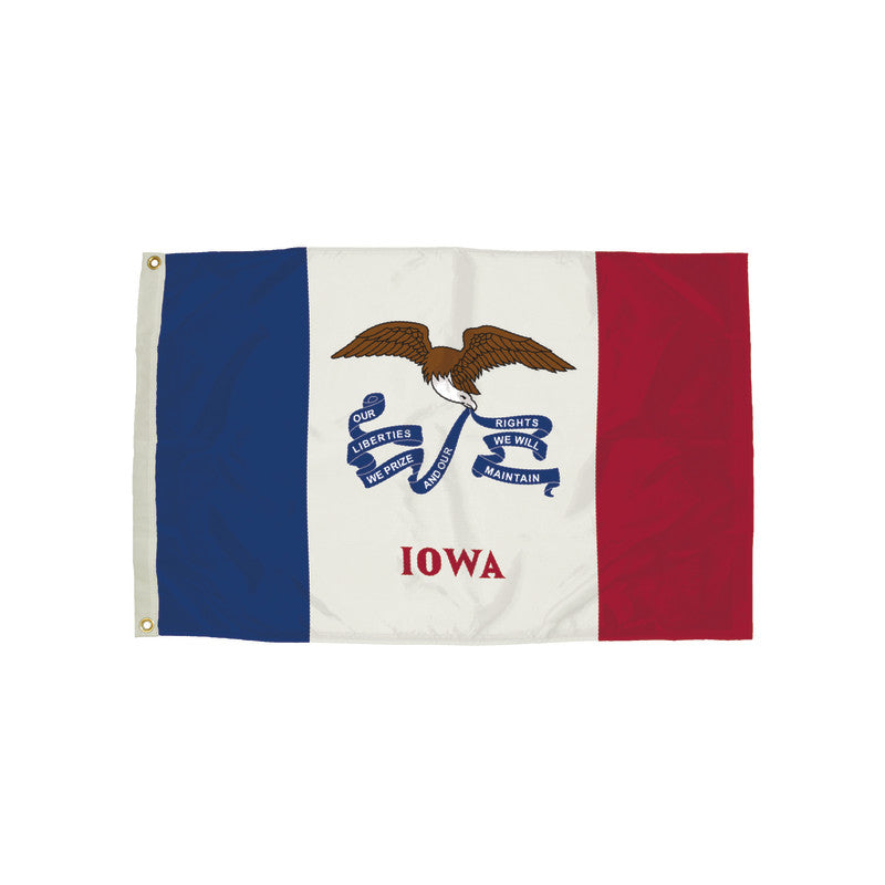 FLAGZONE - Durawavez Nylon Outdoor Flag with Heading & Grommets, Iowa, 3ft x 5ft