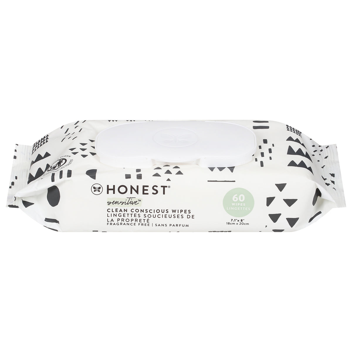 Honest Sensitive Clean Conscious Fragrance Free Wipes 60 Each - Case of 12