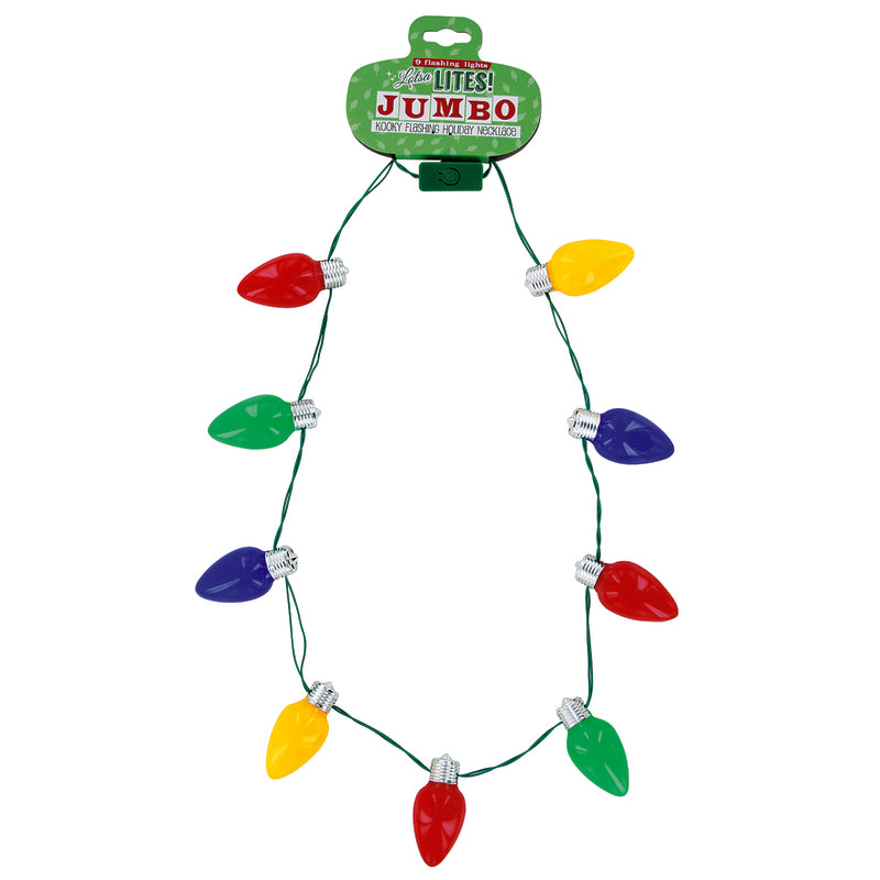 DM MERCHANDISING - DM Merchandising Lotsa Lites CHRISTMAS Jumbo Light Up Necklace Plastic 1 pk - Case of 24
