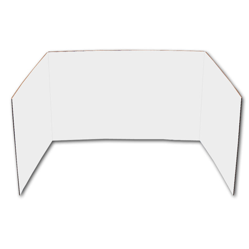 FLIPSIDE PRODUCTS - Corrugated Privacy Shield, 18" x 48", White, Pack of 24