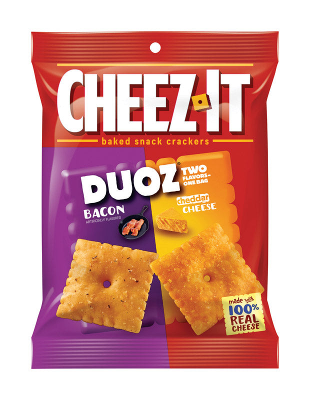 CHEEZ-IT - Cheez-It Duoz Bacon and Cheddar Crackers 4.3 oz Bagged - Case of 6