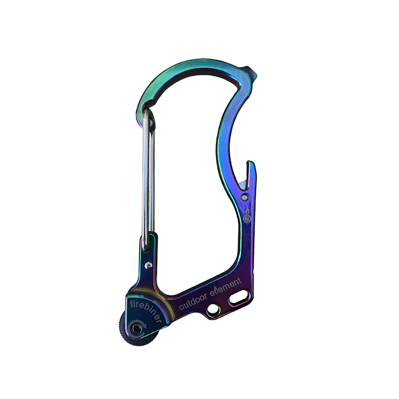 OUTDOOR ELEMENT - Outdoor Element Firebiner 6-In-1 Flint Multi-Tool Carabiner Stainless Steel 1 pk