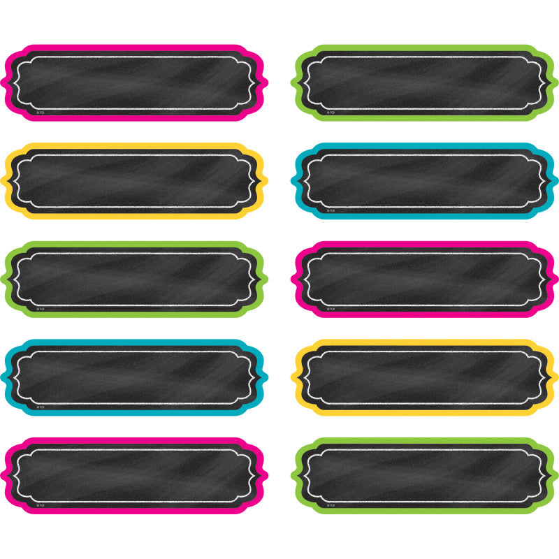 TEACHER CREATED RESOURCES - Chalkboard Brights Labels, Non-Adhesive, 30 Per Pack, 3 Packs