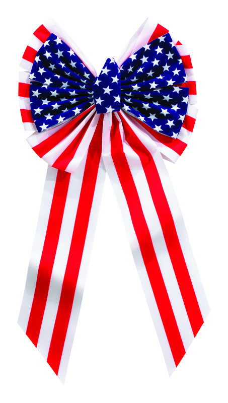HOLIDAY TRIMS - Holiday Trims patriotic Patriotic Bow Velvet 1 pk - Case of 12