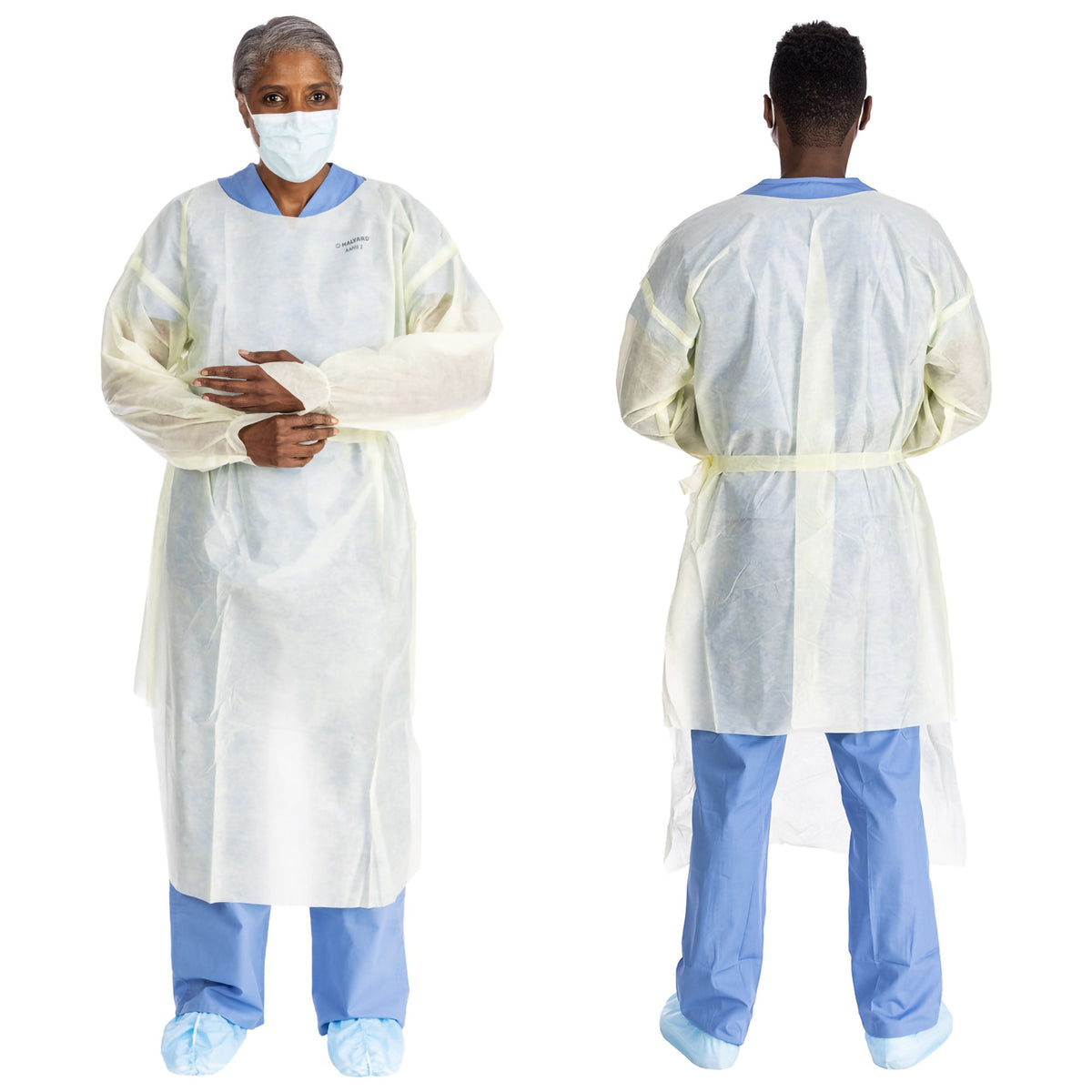 O&M Halyard Inc - Protective Procedure Gown Halyard Basics Large Yellow NonSterile AAMI Level 2 Disposable [10/BG]