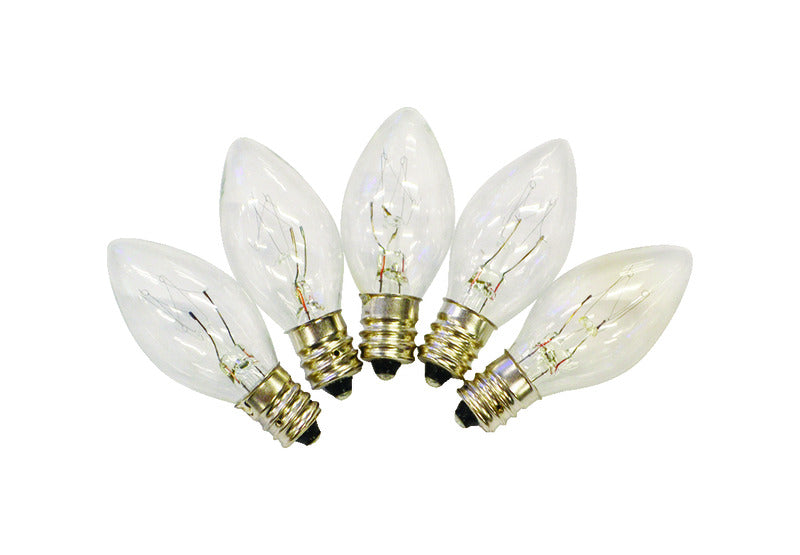 HOLIDAY BRIGHT LIGHT - Holiday Bright Lights Incandescent C7 Clear 25 ct Replacement Christmas Light Bulbs 1 ft.