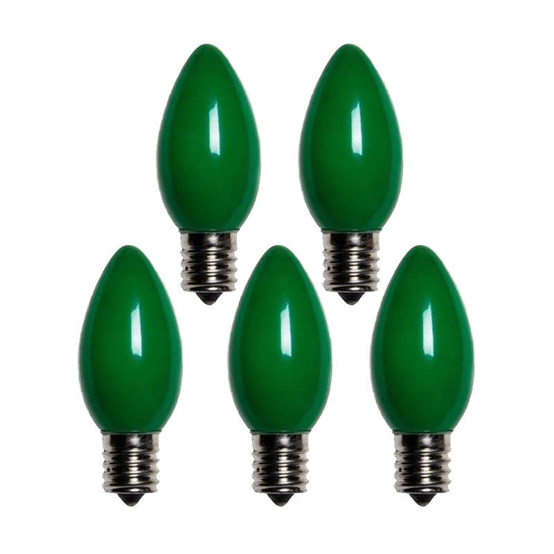 HOLIDAY BRIGHT LIGHTS - Holiday Bright Lights Incandescent C9 Green 25 ct Replacement Christmas Light Bulbs 0.08 ft. [BU25C9-OGRA]