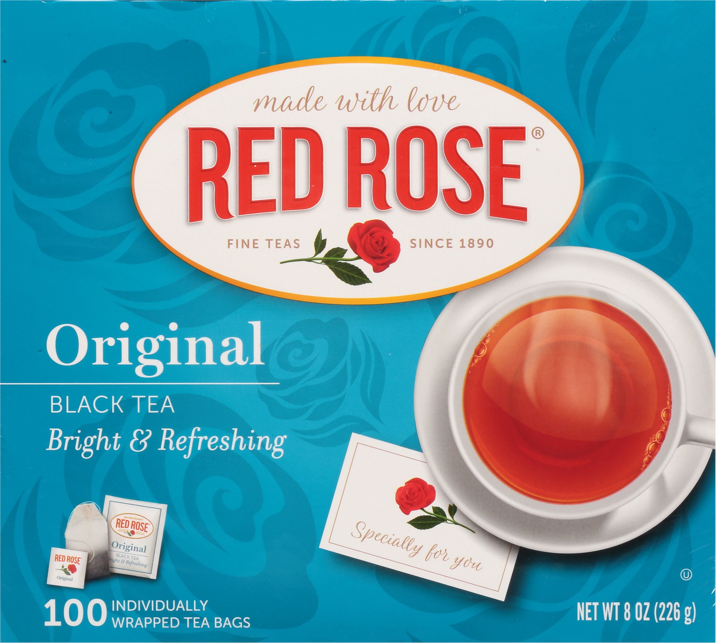 Red Rose Bright & Refreshing Original Black Tea 100 ea - Case of 12