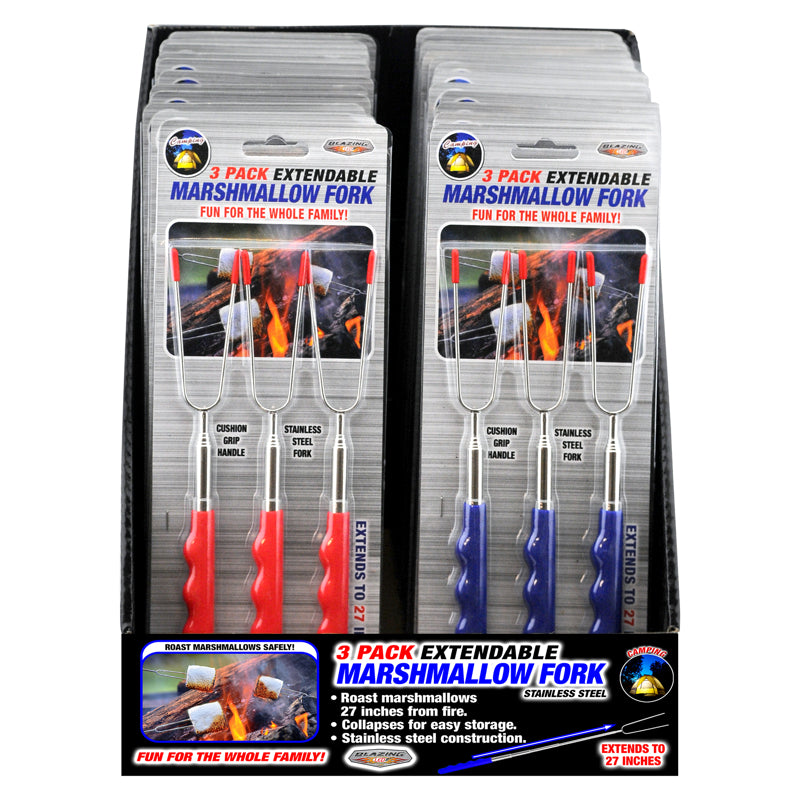 BLAZING LEDZ - Blazing LEDz Open Flame Roasting Extendable Marshmallow Fork Plastic/Stainless Steel 3 pk - Case of 24