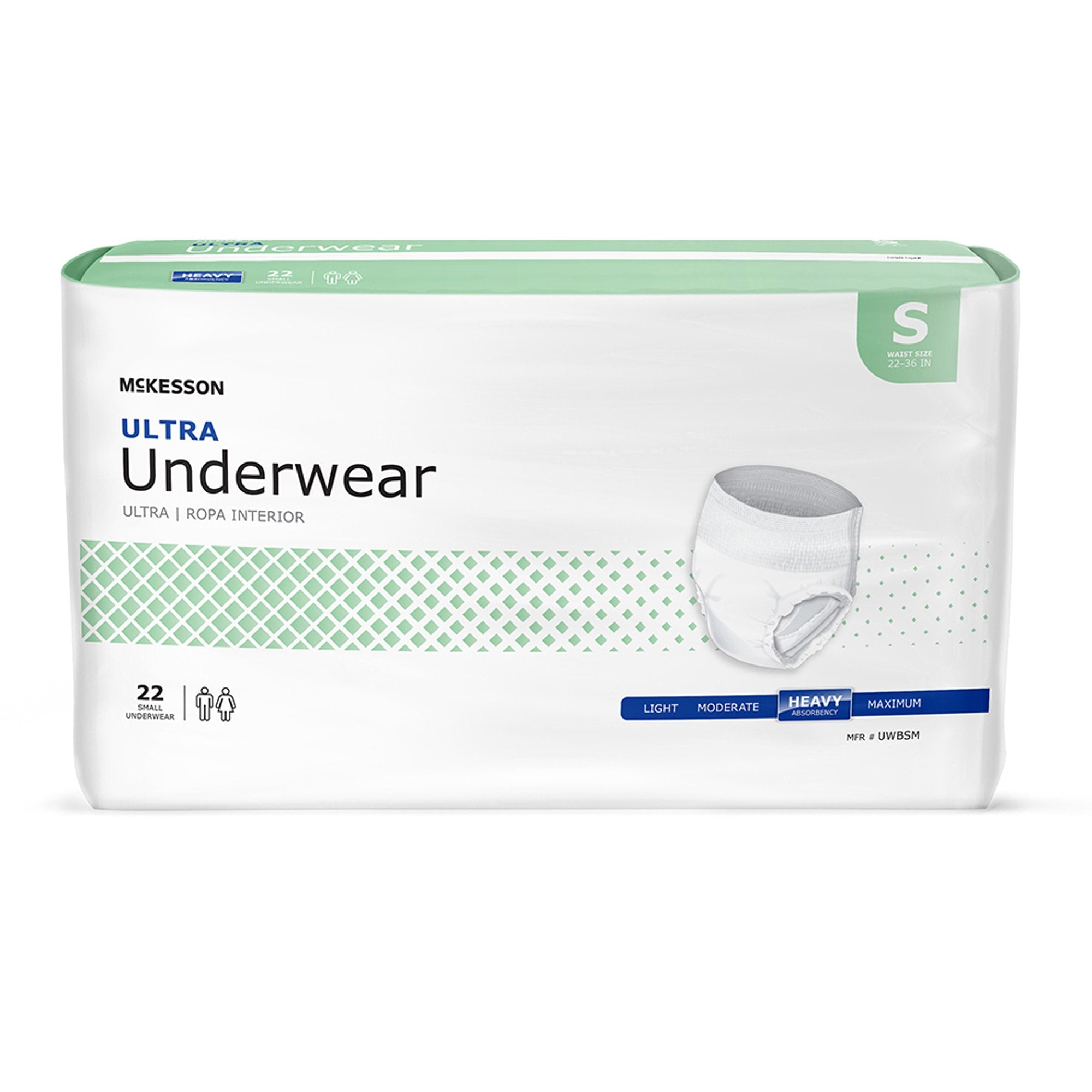 McKesson Brand - Unisex Adult Absorbent Underwear McKesson Ultra Pull On with Tear Away Seams Small Disposable Heavy Absorbency [1/BG]