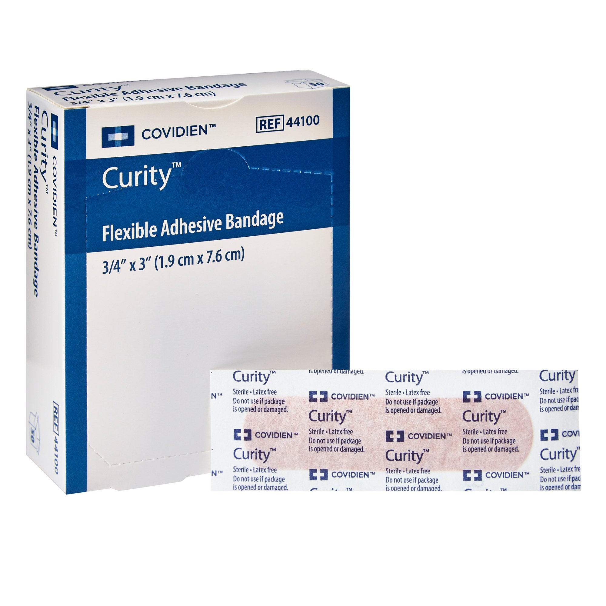 Cardinal - Adhesive Strip Curity™ 3/4 X 3 Inch Fabric Rectangle Tan Sterile [50/BX]