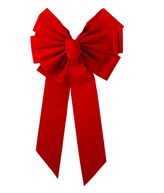 HOLIDAY TRIMS - Holiday Trims Red 11 Loop Christmas Bow 14 in. - Case of 12 [7365DOZ]