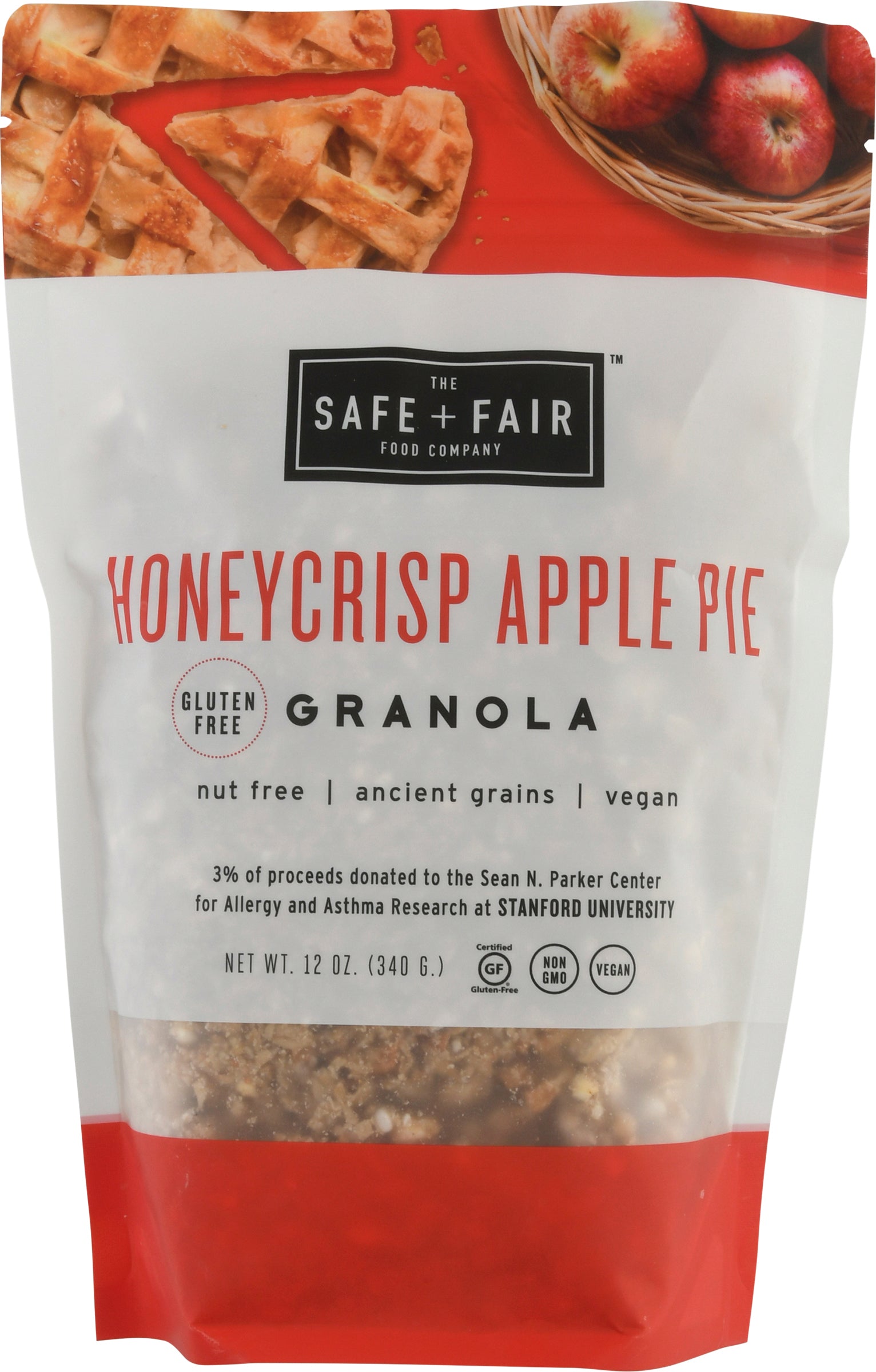 The Safe + Fair Food Company Honey Crisp Apple Pie Granola 12 oz Pouch - Case of 6